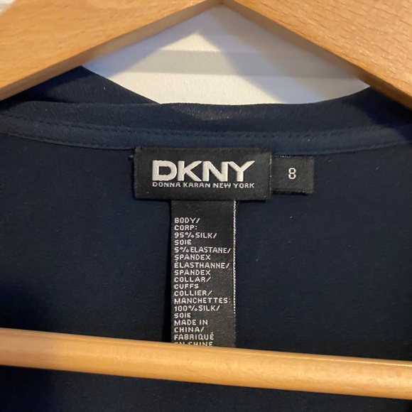 DKNY Silk Tie Front Blouse - Picture 4 of 5